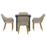 vidaXL Ensemble de salle à manger Gris clair Poly rotin