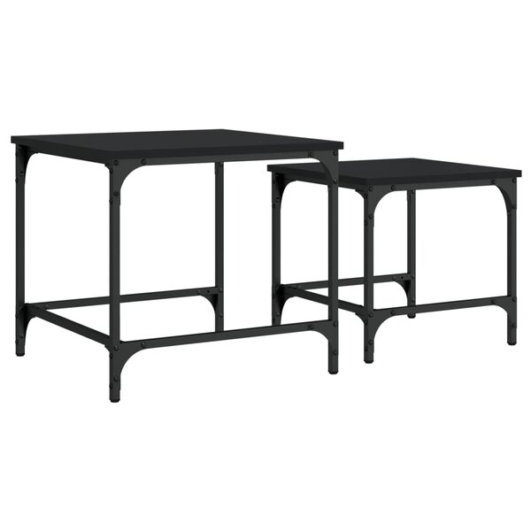 vidaXL Tables basses gigognes 2 Pièces noir bois d'ingénierie