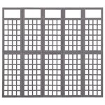 vidaXL Cloison de séparation à 5 panneaux Bois de pin Gris 201 5x180cm