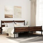 vidaXL Cadre de lit en métal sans matelas chêne marron 180x200 cm