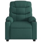 vidaXL Fauteuil inclinable de massage vert foncé tissu