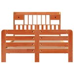 vidaXL Lit bibliothèque sans matelas cire marron 140x190 cm pin massif