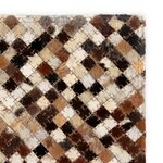 vidaXL Tapis Cuir véritable Patchwork 160 x 230 cm Carré Marron/Blanc
