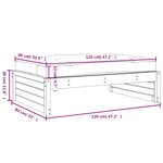 vidaXL Repose-pied de jardin 120x80 cm noir bois de pin massif