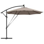 vidaXL Parasol banane à mât déporté Taupe 294 x 294 x 248 cm