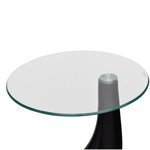 vidaXL Table basse et dessus de table Verre rond Noir brillant 2 Pièces