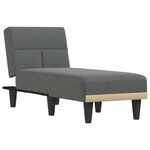 vidaXL Chaise longue gris foncé tissu