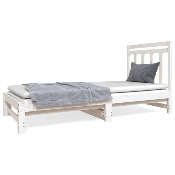 vidaXL Lit coulissant Blanc 2x(90x190) cm Bois de pin massif