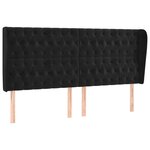 vidaXL Tête de lit avec oreilles Noir 183x23x118/128 cm Velours