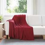 vidaXL Jeté Rouge Bordeaux 170 x 130 cm Toison