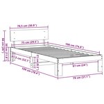 vidaXL Cadre de lit avec tête de lit blanche 75x190 cm en bois de pin massif