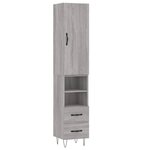 vidaXL Buffet haut Sonoma gris 34 5x34x180 cm Bois d'ingénierie