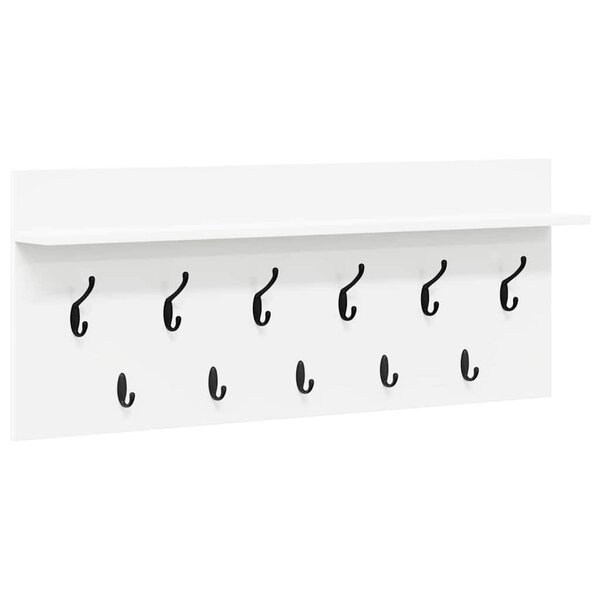 vidaXL Porte-manteau mural avec étagère Blanc Bois d'ingénierie