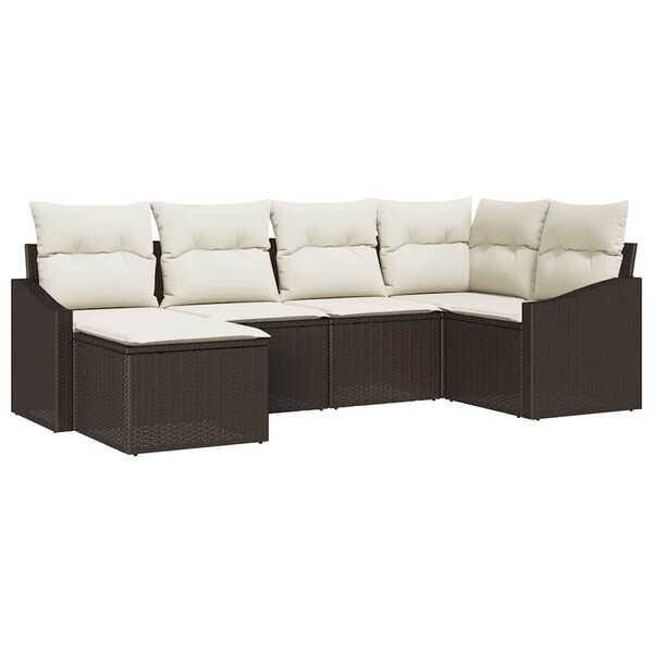 vidaXL Ensemble de salle à manger pour jardin 6 Pièces Marron et Crème