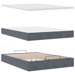 vidaXL Cadre de lit ottoman avec matelas gris foncé 140x190 cm velours