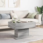 vidaXL Table basse avec LED sonoma gris 70x50x45 cm bois d'ingénierie