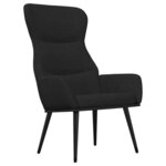 vidaXL Chaise de relaxation avec tabouret Noir Tissu