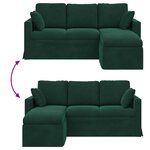 vidaXL Canapé Vert foncé 198 x 134 x 80 cm Velours