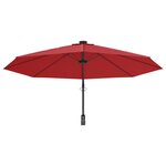 vidaXL Parasol mural avec LED rouge vif 290 cm