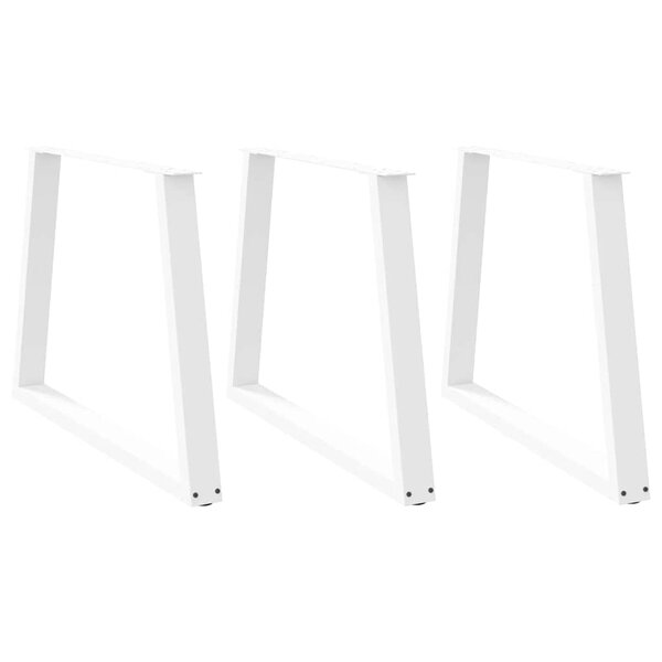 vidaXL Pieds de table à manger en forme de V  3 pièces  blanc  100 x (72-73 3) cm  acier