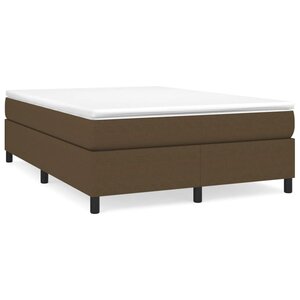vidaXL Cadre de lit sans matelas marron foncé 140x190 cm tissu