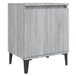 vidaXL Tables de chevet avec pieds en métal sonoma gris 40x30x50 cm