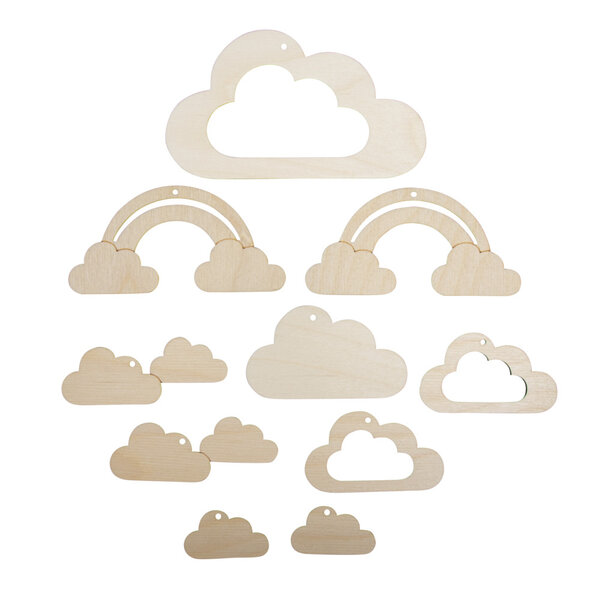 Mobile en bois à monter Petit nuage 14 cm