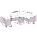 vidaXL Salon de jardin avec coussins 10 Pièces gris clair résine tressée