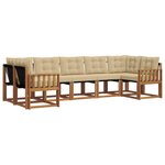 vidaXL Ensemble de canapés d'extérieur 7 Pièces Naturel et Beige