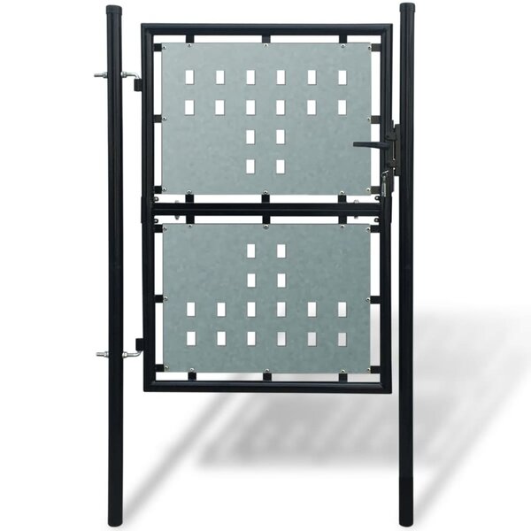vidaXL Portail simple de clôture Noir 100x175 cm