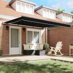 vidaXL Auvent Rétractable Noir 400 × 300 cm Polyester et Acier