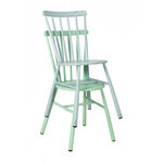 Chaise à barreaux vintage en aluminium - lot de 8 - vert - aluminium