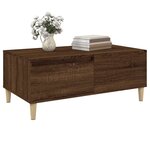 vidaXL Table basse Chêne marron 90x50x36 5 cm Bois d'ingénierie