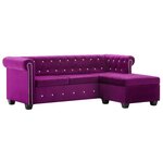 vidaXL Canapé d'angle Revêtement en velours 199x142x72 cm Violet