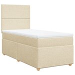 vidaXL Sommier à lattes de lit avec matelas Crème 80x200 cm Tissu