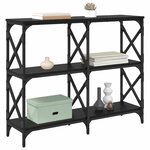 vidaXL Table console Chêne noir 100 x 28 x 80 5 cm Bois d'ingénierie