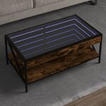 vidaXL Table basse avec LED Infinity chêne fumé 90x50x38 cm