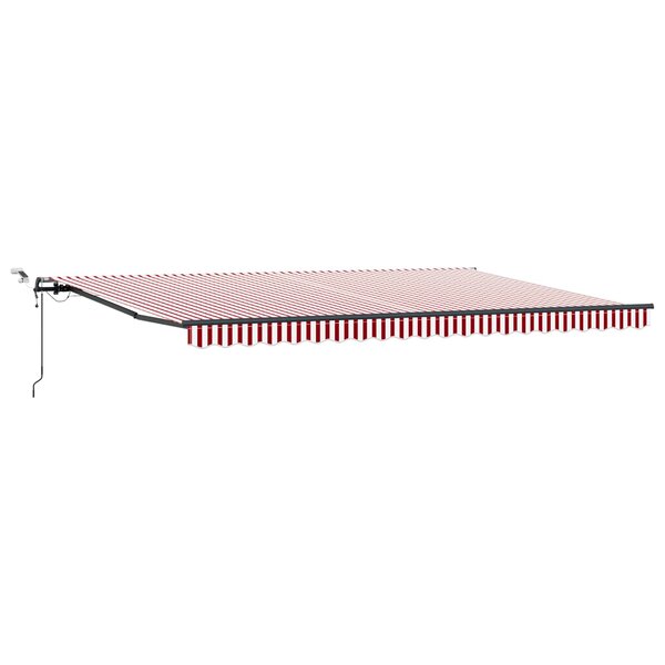 vidaXL Auvent rétractable Rouge et Blanc 500 × 350 cm Polyester