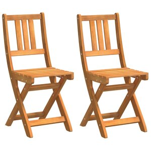 vidaXL Chaises de bistrot d'extérieur 2 pc Bois d'Acacia Massif