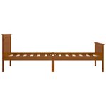vidaXL Cadre de lit Marron miel Bois de pin massif 90x200 cm