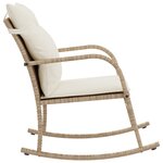 vidaXL Chaise à bascule de jardin avec coussins beige résine tressée