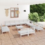 Vidaxl salon de jardin 14 pièces bois de pin massif blanc