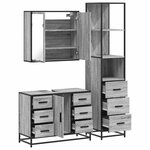 vidaXL Ensemble de meubles de salle de bain 3 Pièces Sonoma gris