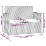 vidaXL Mobilier d'extérieur 4 Pièces avec coussins Résine tressée Gris