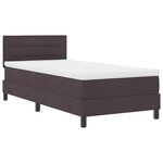 vidaXL Lit à ressorts avec tête de lit Marron foncé 90 x 200 cm tissu