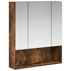 vidaXL Armoire Miroir de Salle de Bain Chêne fumé 60 x 14.5 x 70 cm