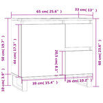 vidaXL Armoire de bain chêne fumé 65x33x60 cm bois d'ingénierie