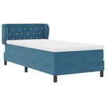 Lit box spring vidaXL avec matelas bleu foncé 100x200 cm en velours