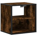 vidaXL Tables de chevet murales 2 Pièces Chêne fumé 40x31x39 5 cm