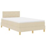 vidaXL Lit à ressorts avec matelas Crème 120 x 200 cm tissu